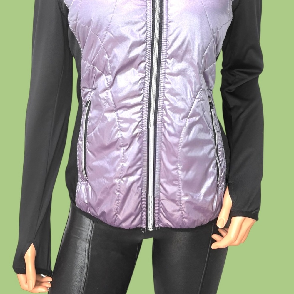 Calvin Klein Women’s M Tech Fleece Run Club Apres Ski Metallic Puffer Jacket - Picture 4 of 15